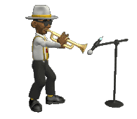 bluesman playing trumpet