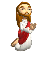 Jesus praying on his knees