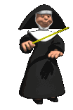 nun slapping a ruler