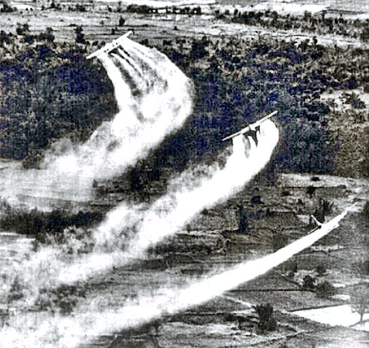 Agent Orange Defoliant Spraying by US Aircraft in Vietnam