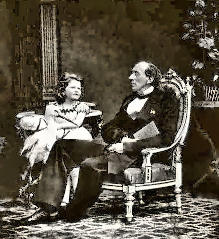 Writer Hans Christian Andersen with a child
