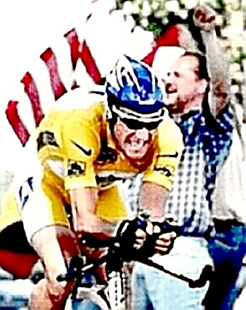 Lance Armstrong winning the Tour de France