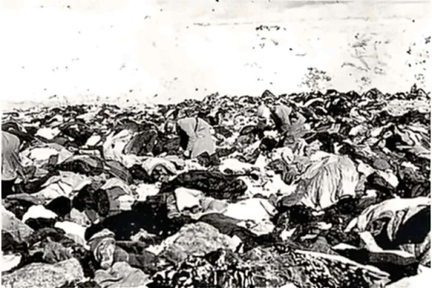 Babi Yar - victims clothing by mass grave