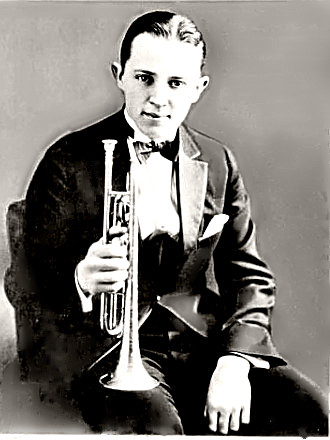 Bix Beiderbecke with his horn