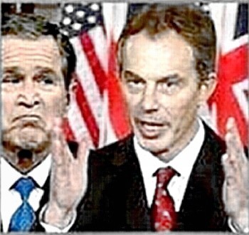 Tony Blair and George Bush - a pair to draw to