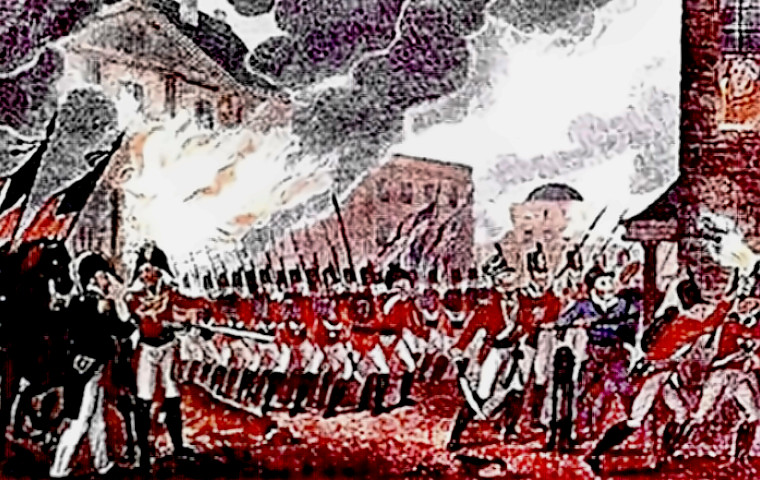 British troops sack Washington, DC. burn White House