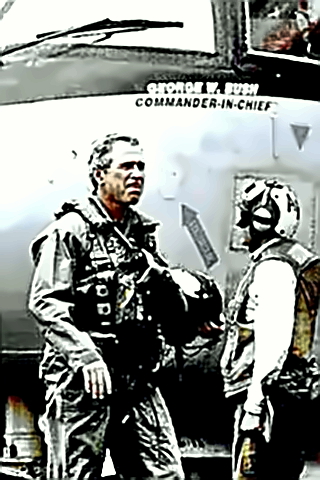 President Bush in a flight suit pretending to be a warrior