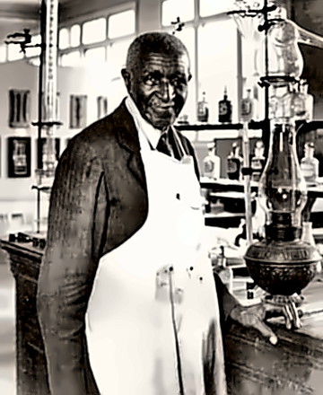 George Washington Carver in the lab