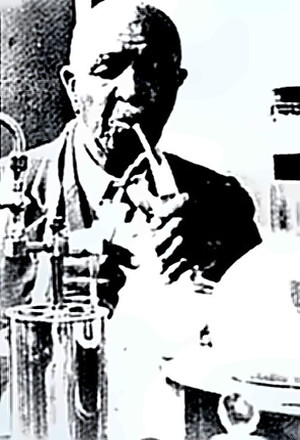 George Washington Carver in the lab