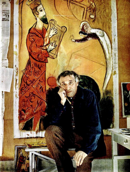 Painter Marc Chagall with his Song of David