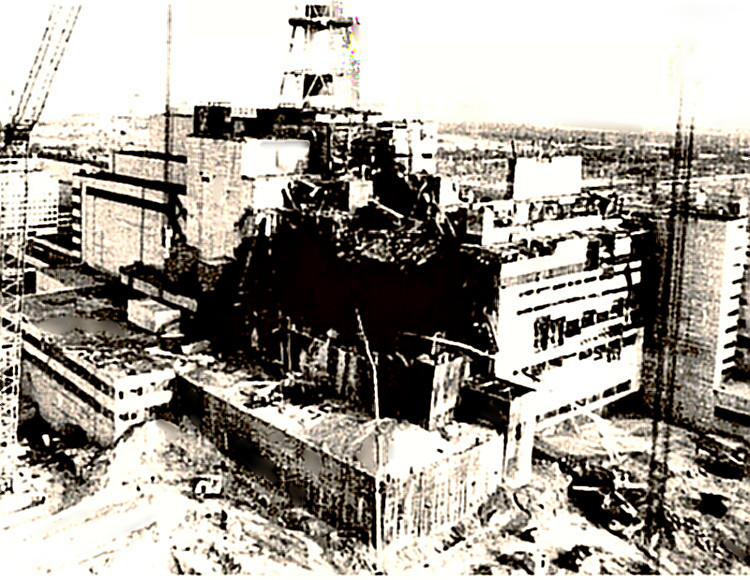 Chernobyl site after meltdown