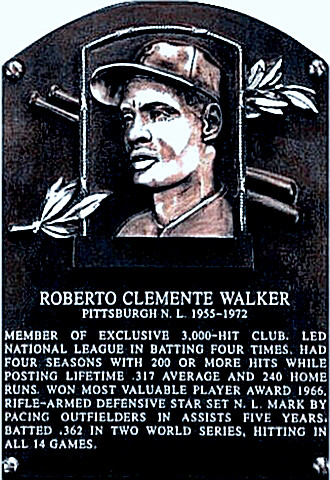 Roberto Clemente's Hall of Fame placque