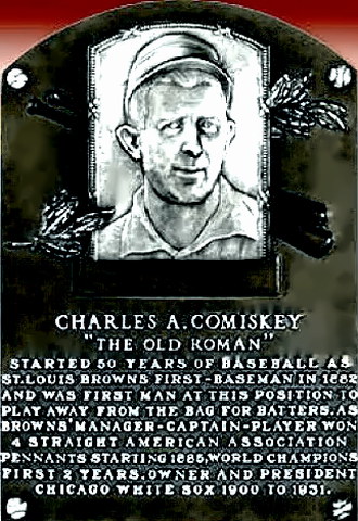 Charlie Comiskey Hall of Fame plaque