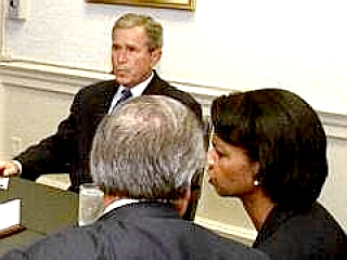 President George Bush with Condi Rice