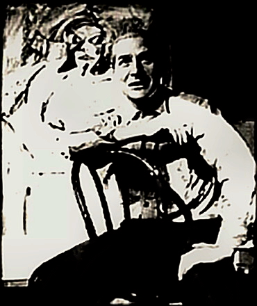 Painter Willem de Kooning seated