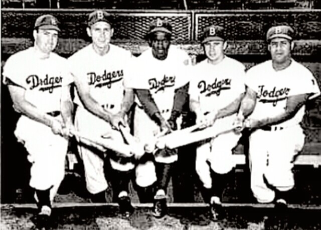 Brooklyn Dodgers Snider Hodges Robinson Reese & Campy