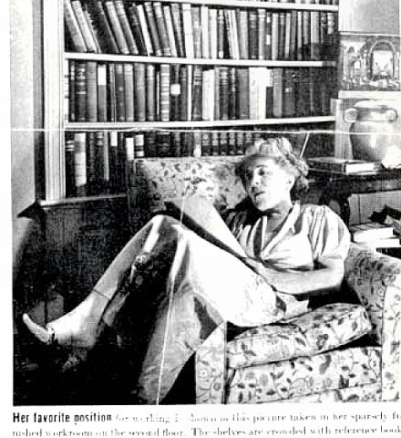 Writer Edna Ferber working in her home