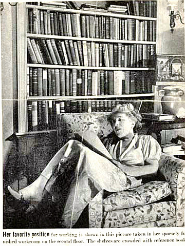 Writer Edna Ferber working at home