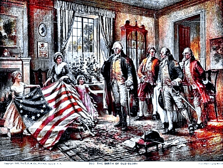 Betsy Ross presenting the flag