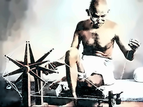Mahatma Ghandi - spinning