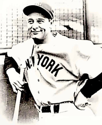 Baseball Great Lou Gehrig at the plate