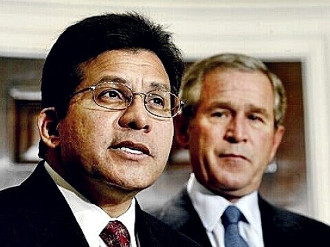 Alberto Gonzales with President Bush