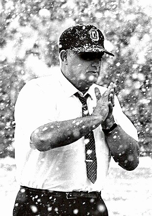 Coach Woody Hayes at work
