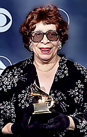 Singer Shirley Horn with a Grammy