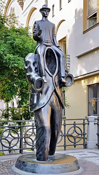 Writer Franz Kafka's Prague statue
