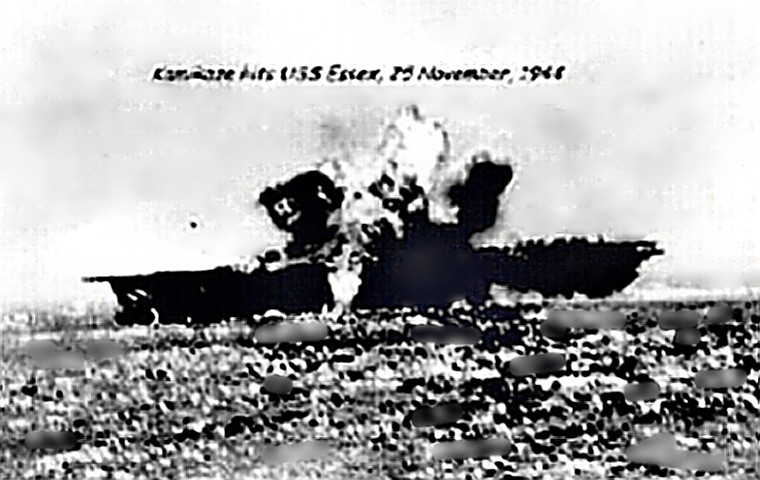 Kamikaze hit USS Essex