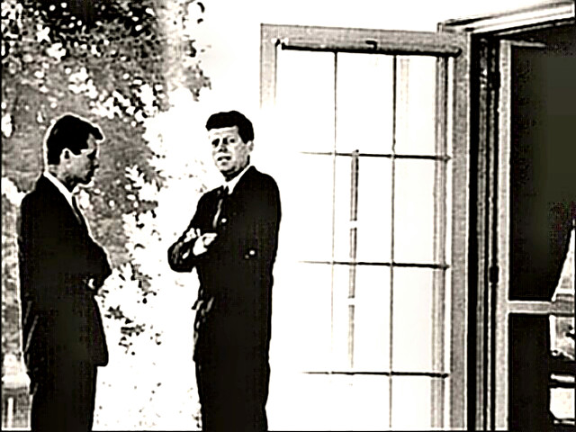 President Kennedy meets with Bobby during Cuban Missile Crisis