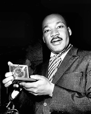 Dr. Martin Luther King, Jr, with the prize