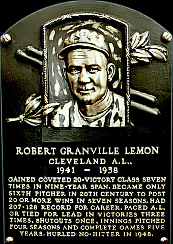 Bob Lemon Hall of Fame plaque