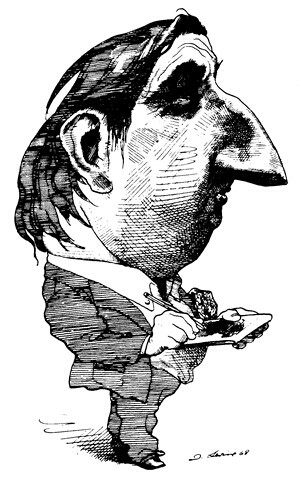 Caricature of David Levine