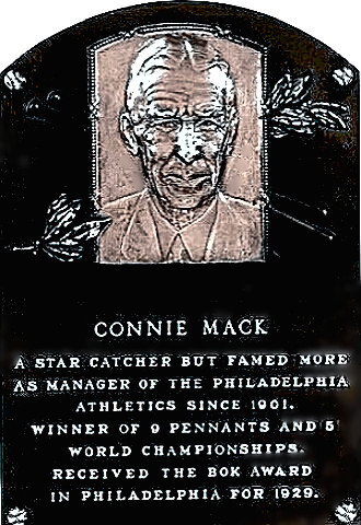 Connie Mack Baseball Hall of Fame Plaque
