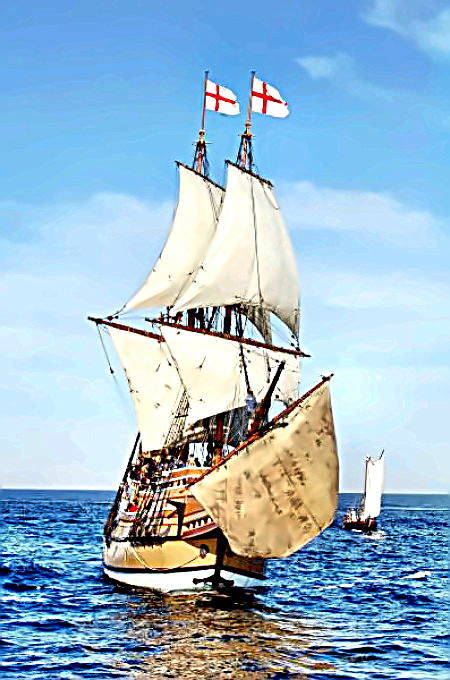 Mayflower in Plymouth Harbor