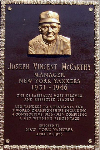 Baseball Hall of Fame Manager Joe McCarthy