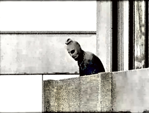 Munich - PLO terrorist on balcony in the Olympic Village