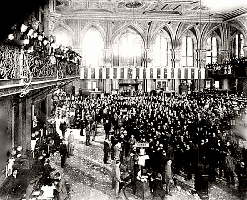 New York Stock Exchange trading floor 1889