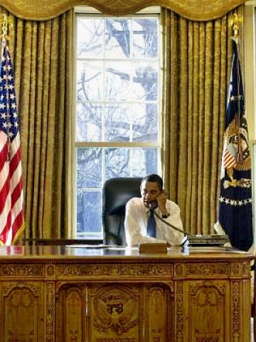 President Obama in the oval office