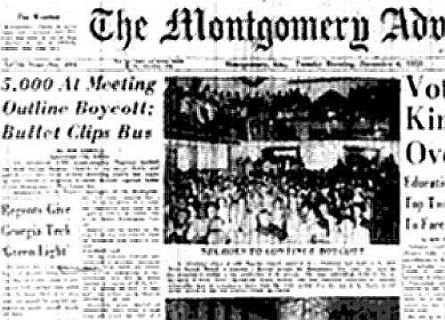 Rosa Parks - news report of bus boycott
