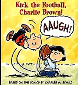 Oops, no football, Charlie Brown