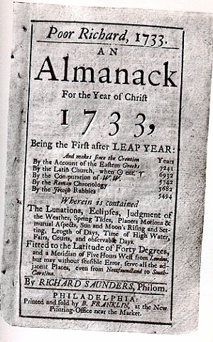 Cover of Poor Richard's Almanack 1733