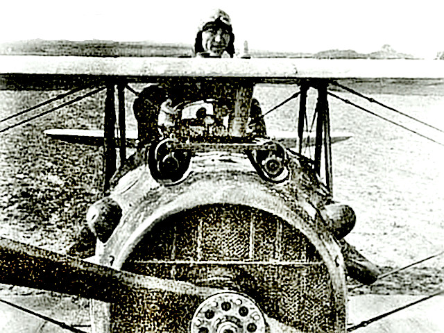 Eddie Rickenbacker in his plane