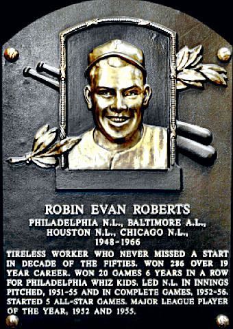 Hall of Famer Robin Roberts' plaque