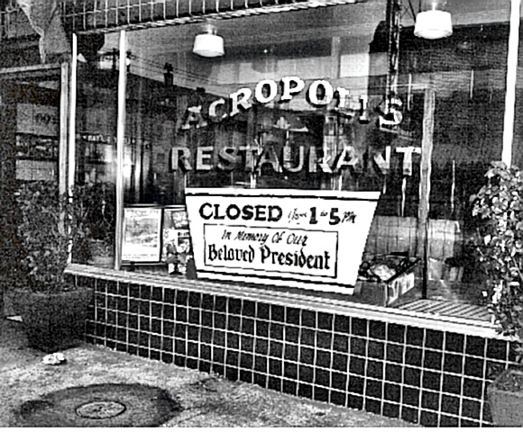 Restaurant closed in honor of President Roosevelt