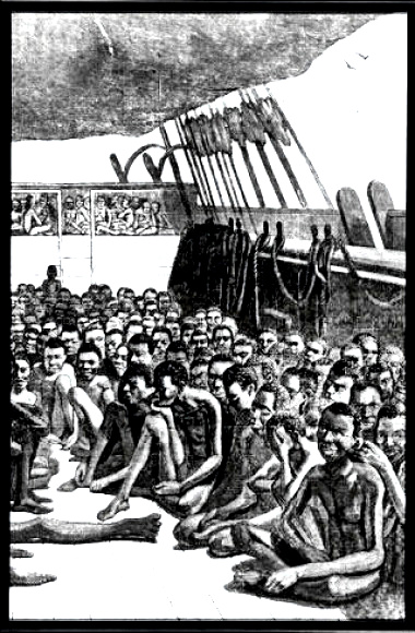African Slaves aboard slave ship