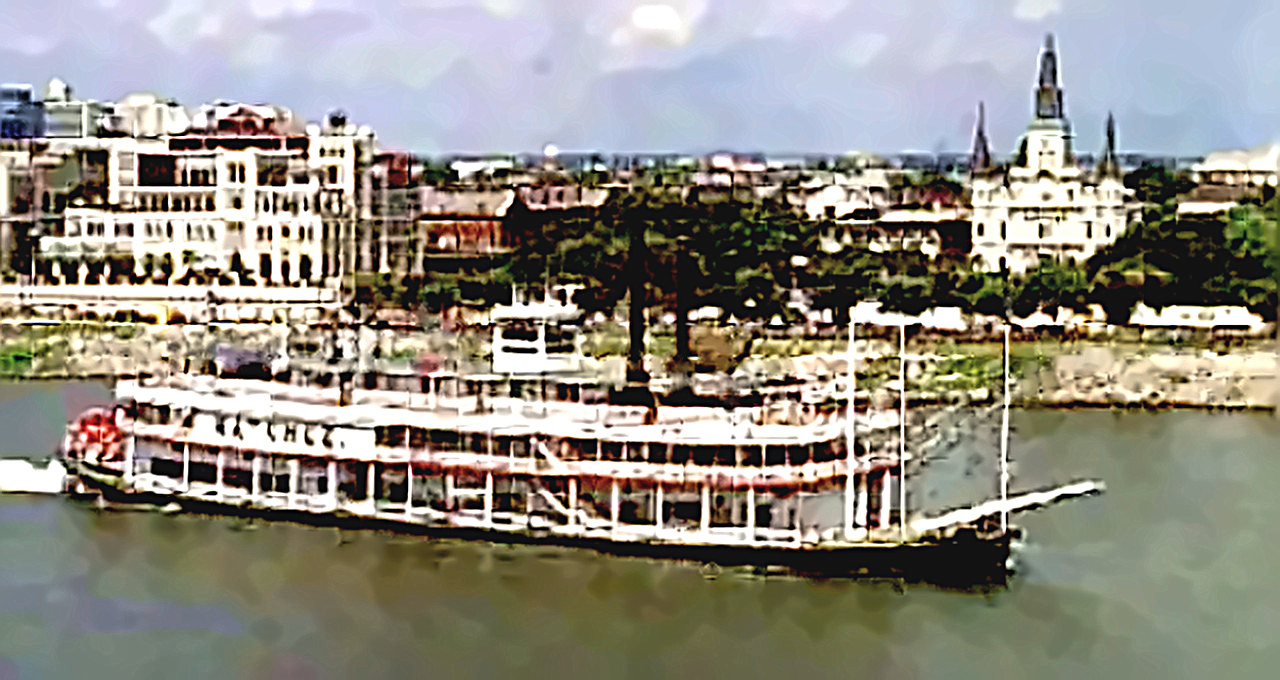 Steamboat Natchez on the river