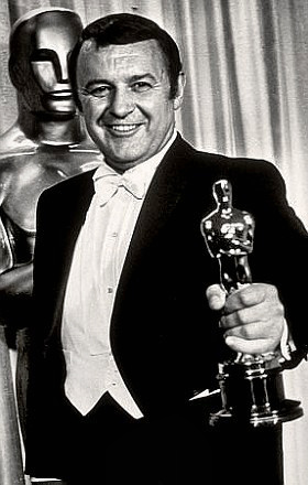 Actor Rod Steiger collecting his Oscar