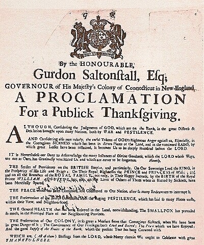 Thanksgiving Proclamation 1721
